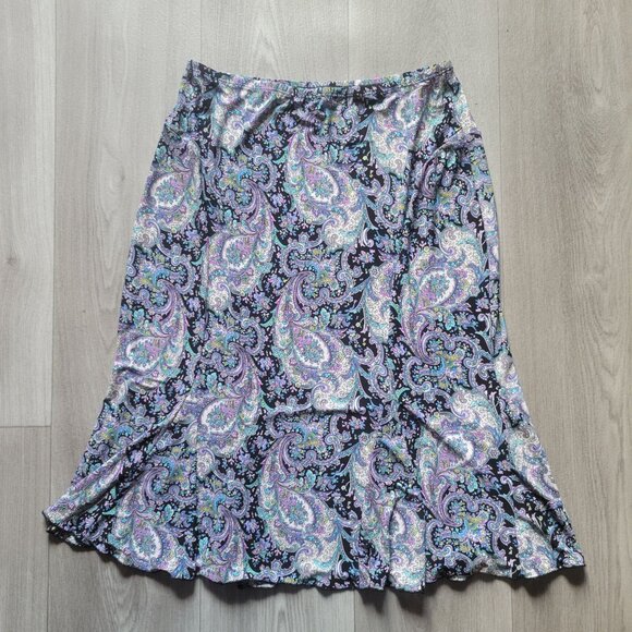 Vintage Susan Lawrence Paisley Print Stretch Skirt Womens Large - Picture 3 of 6